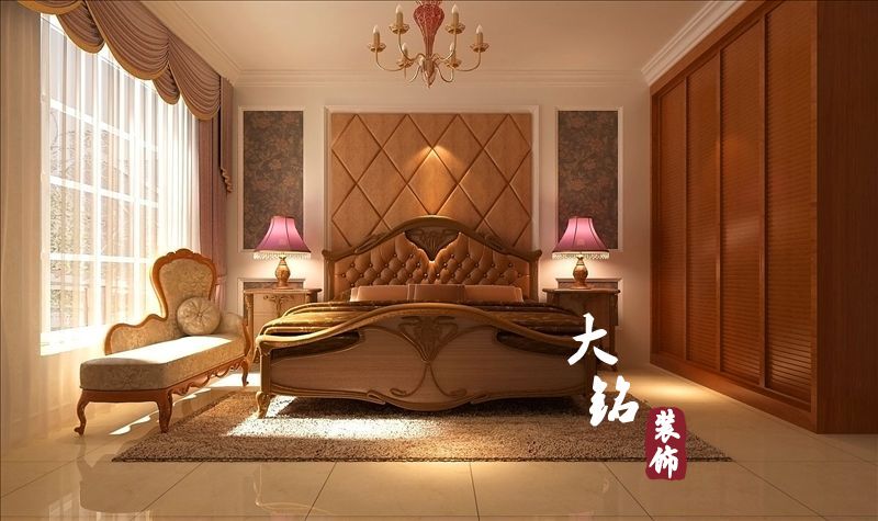 欧式 混搭 四居 高管 卧室图片来自大铭装饰设计工程有限公司在升龙凤凰城小区欧式风格新房装修的分享