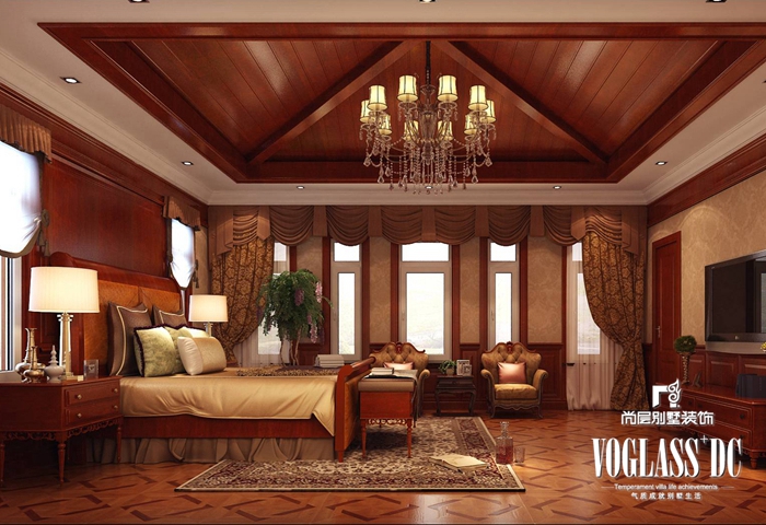别墅 美式 欧式 客厅 卧室 白领 收纳 卧室图片来自北京别墅装修案例在美式的温馨与欧式的奢华碰撞的分享