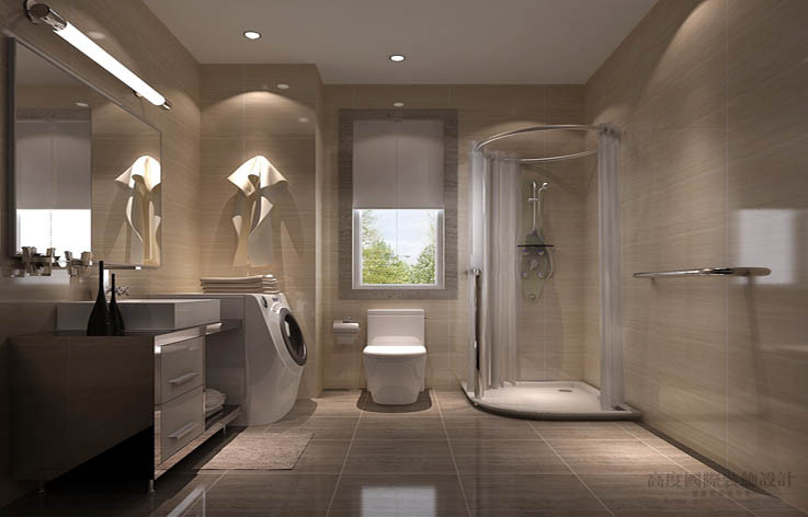 中式 公寓 效果图 设计案例 卫生间图片来自高度国际设计装饰在筑华年97平米新中式设计案例的分享