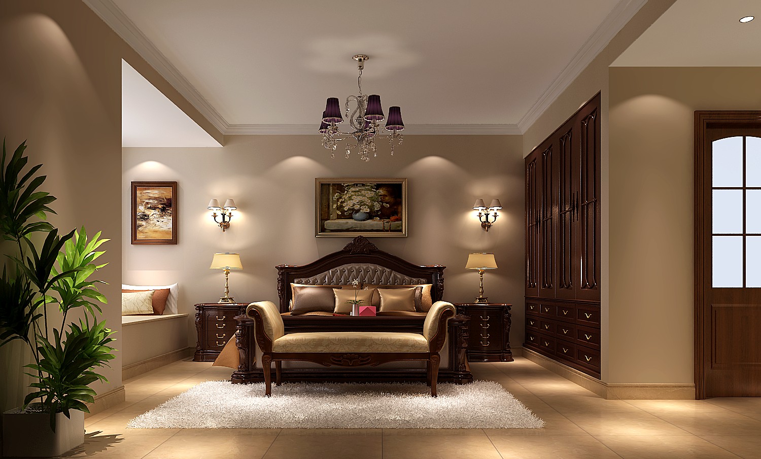 别墅 80后 混搭 卧室图片来自高度工程装饰设计在御翠尚府的分享