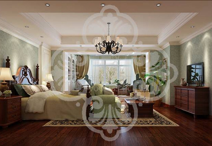 欧式 别墅 白领 客厅 餐厅 卧室 卧室图片来自北京别墅装修案例在简欧风格案例温馨展示的分享