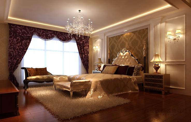 简约 欧式 平层 效果图 设计案例 卧室图片来自高度国际设计装饰在鲁能七号院简欧风格设计案例的分享
