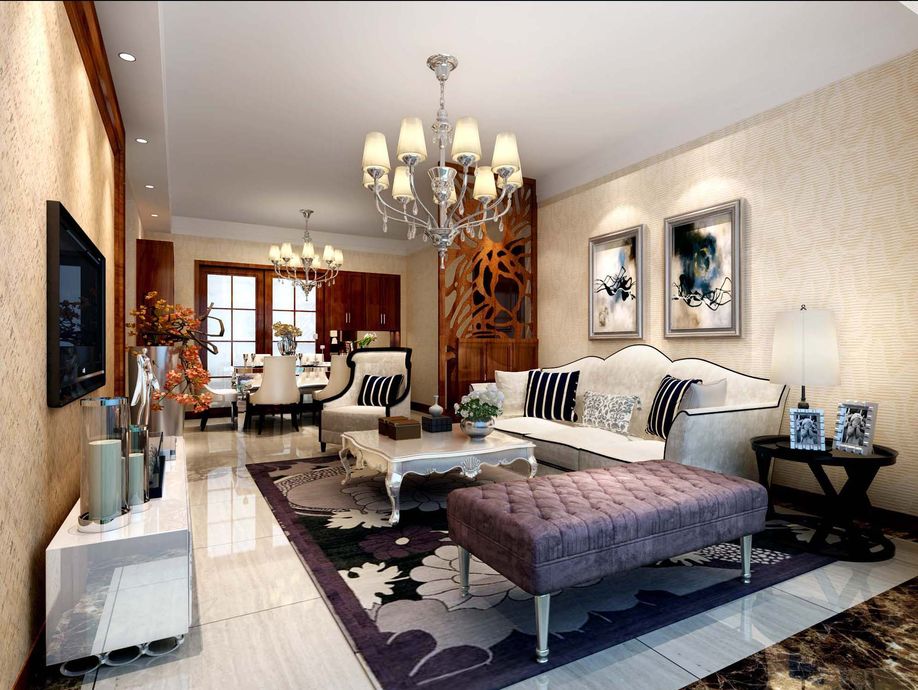 欧式 三居 客厅图片来自合肥川豪装饰装修在蓝鼎海棠湾128平米简欧风格的分享