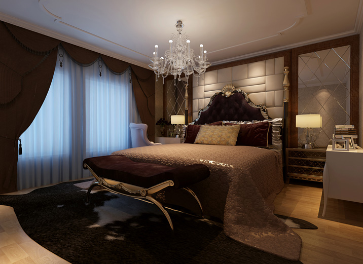 欧式 混搭 三居 白领 收纳 80后 小资 卧室图片来自shichuangyizu在博悦府258㎡打造欧式奢华的分享
