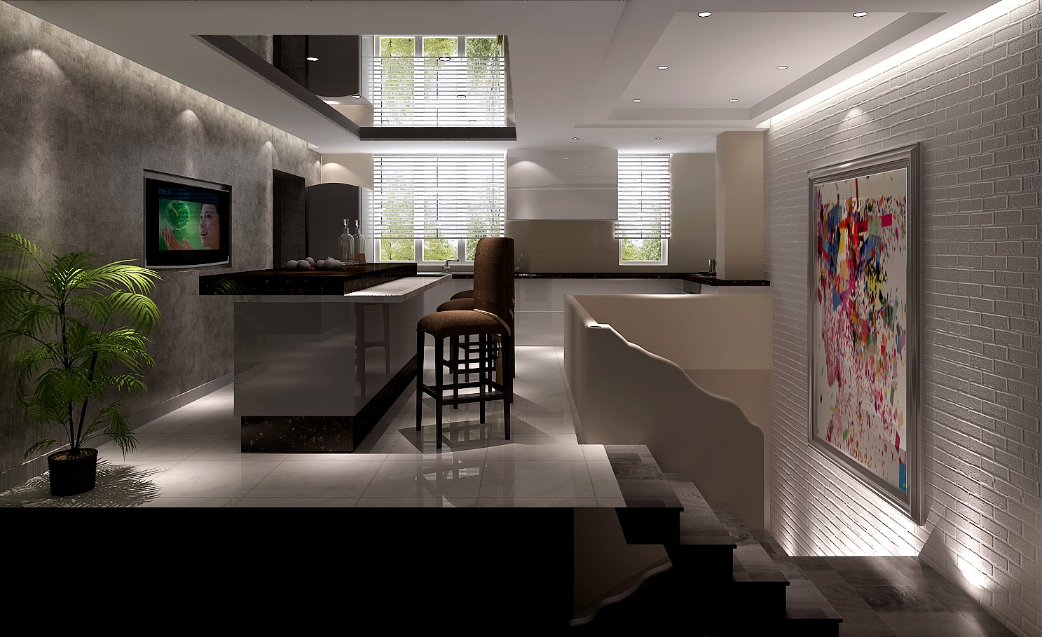 厨房 厨房图片来自专业别墅设计工作室在龙湖蔚蓝香醍220㎡现代简约风格的分享