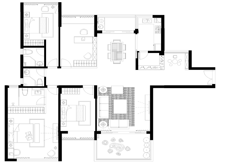 三居 简约 现代 装修 家居 生活 风水 家庭装修 室内设计 户型图图片来自徐丽娟在现代-让整体表现得更舒适些。的分享
