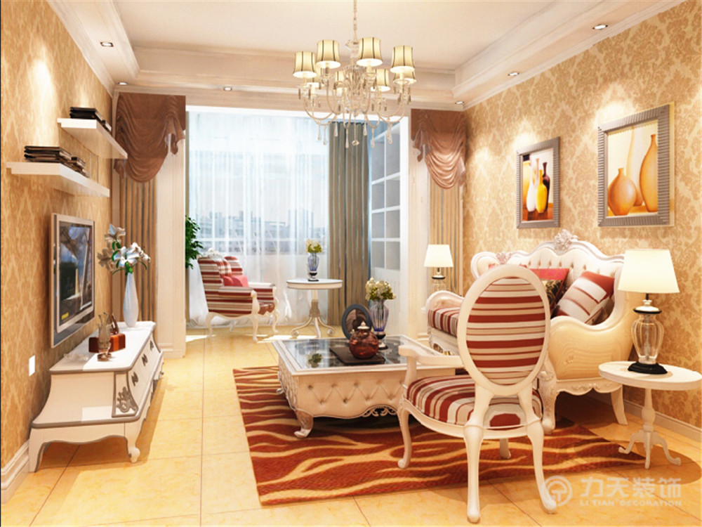 欧式 二居 简欧 白领 收纳 80后 小资 客厅图片来自阳光力天装饰在红星国际-103㎡-简欧风格的分享