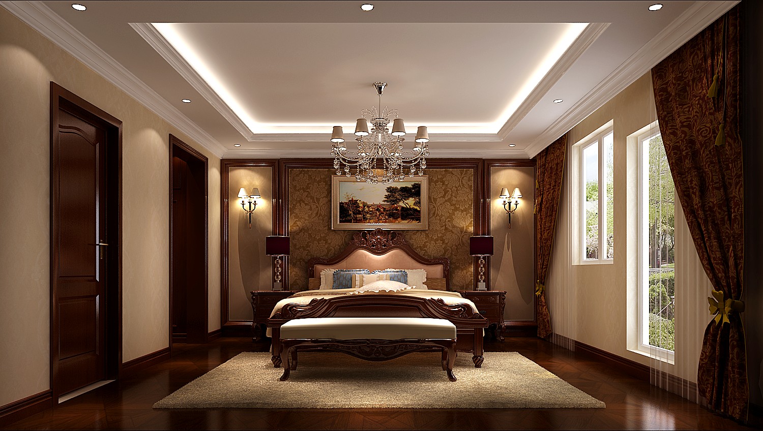 别墅 欧式 简欧风格 北京装修 别墅装修 高度国际 卧室图片来自高度国际装饰华华在孔雀城的简欧设计风的分享