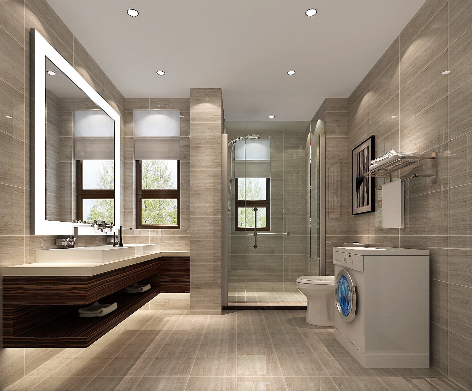 三居 现代简约 卫生间 卫生间图片来自专业别墅设计工作室在中信新城的分享