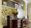 名雕装饰设计-中信红树湾三居室-地中海风格客厅电视背景墙