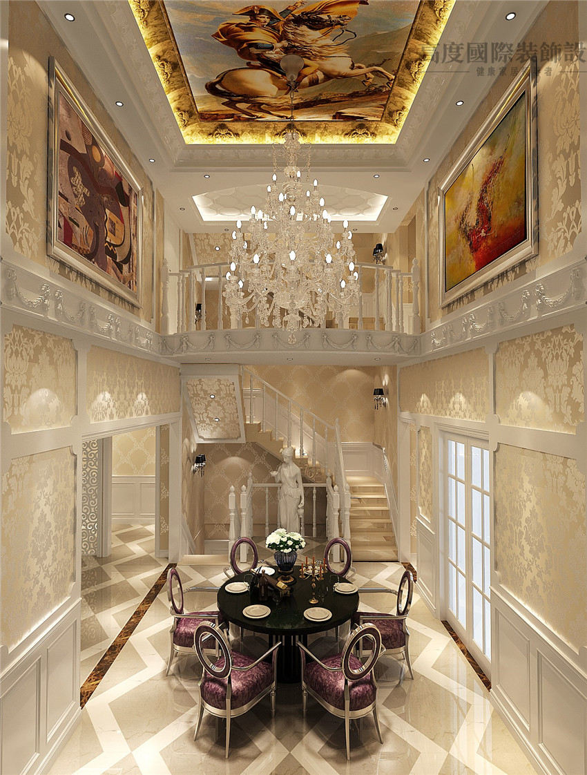别墅 欧式 装修 设计案例 效果图 餐厅图片来自高度国际别墅装饰设计在潮白河孔雀城欧式新古典设计案例的分享