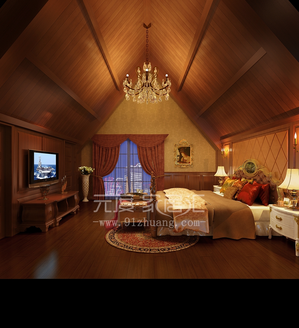 欧式 田园 混搭 三居 卧室图片来自室内设计装饰在川豪装饰田园风格案例的分享