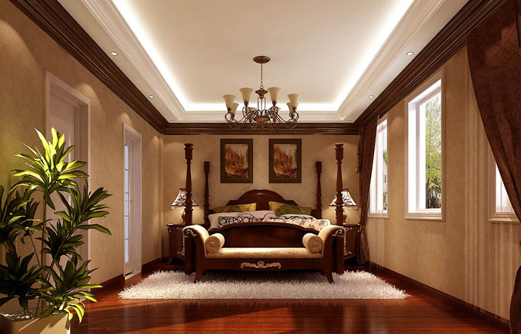 欧式 别墅 卧室图片来自周楠在天竺新新家园的分享