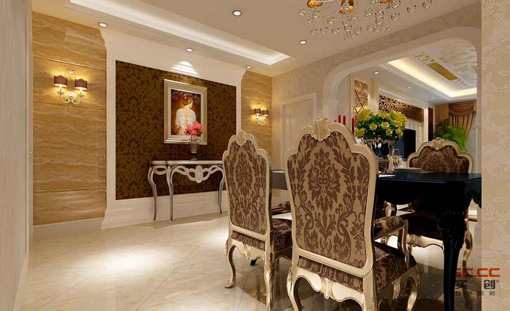 欧式 三居室 保利198 实创装饰 餐厅图片来自成都实创装饰在140平米欧式优雅 气质新居的分享