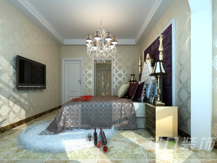 简约 欧式 四居 卧室图片来自超凡装饰黄建生在升龙又一城145平简欧的分享