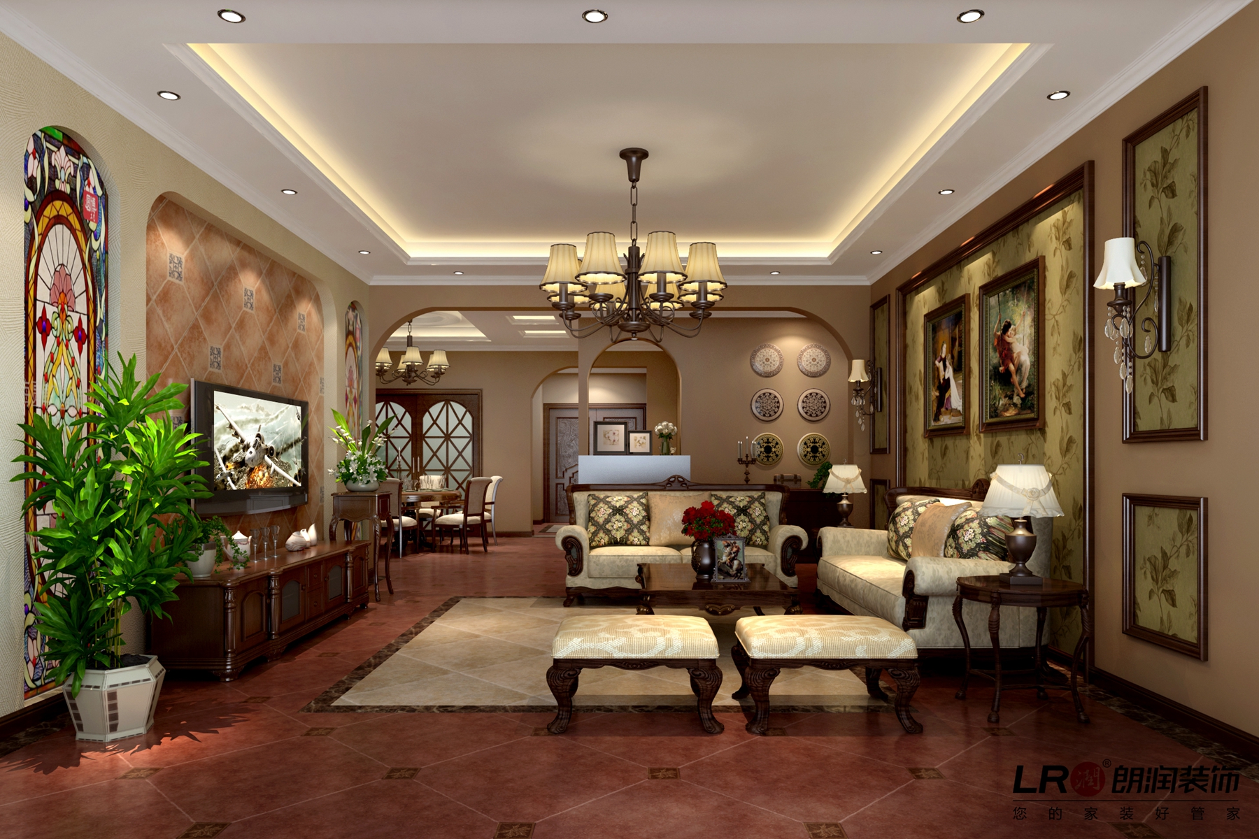 温馨 浪漫 美式 旧房改造 228平 客厅图片来自用户5156624388在228平温馨浪漫美式家的分享
