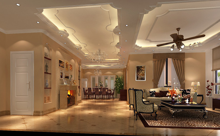 简约 欧式 别墅 效果图 设计案例 客厅图片来自高度国际设计装饰在潮白河孔雀城简欧风格的分享