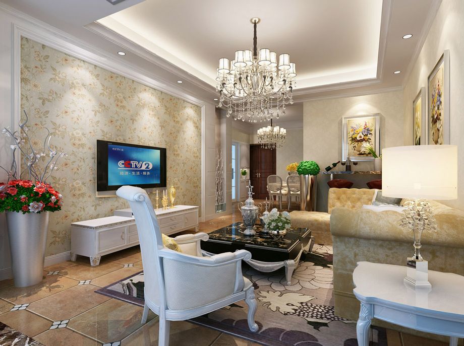 欧式 简欧风格 二居 客厅图片来自合肥川豪装饰装修在蓝鼎星河府97平米简欧风格的分享