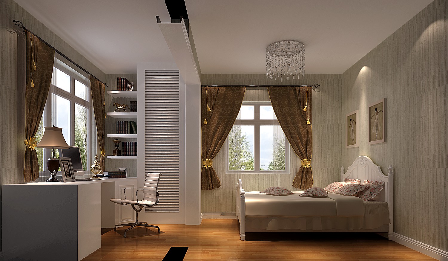 简约 公寓 美观 温馨 舒适 漂亮 卧室图片来自北京高度装饰设计王鹏程在k2百合湾壹号院简约风格装饰设计的分享
