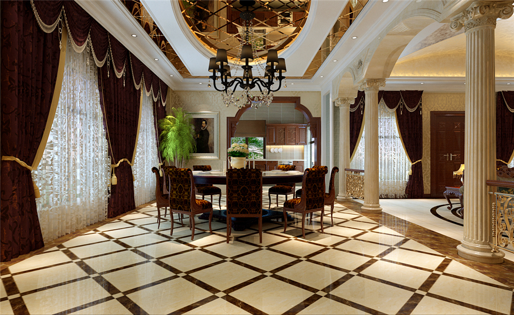 欧式 别墅 收纳 餐厅图片来自实创装饰完美家装在欧式豪华复古风铸造奢华高贵的分享