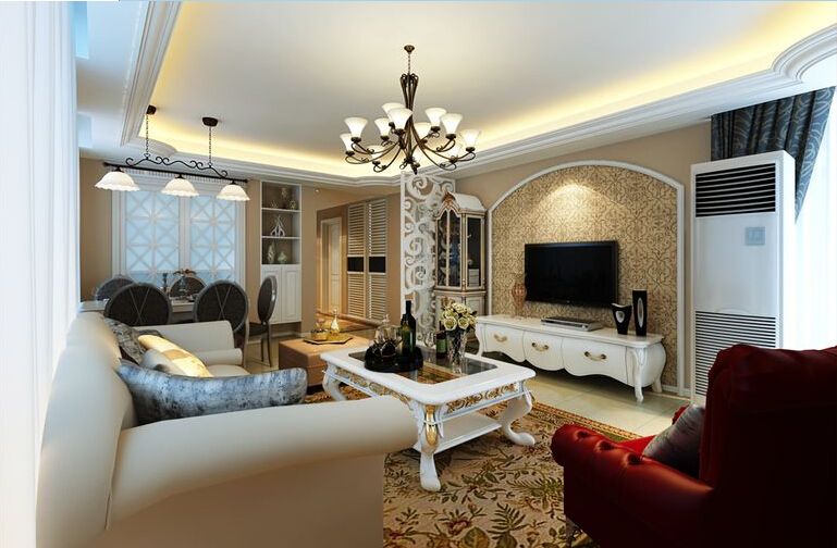 欧式 简欧风格 三居 客厅图片来自合肥川豪装饰装修在夏朵小城108平米简欧风格设计的分享