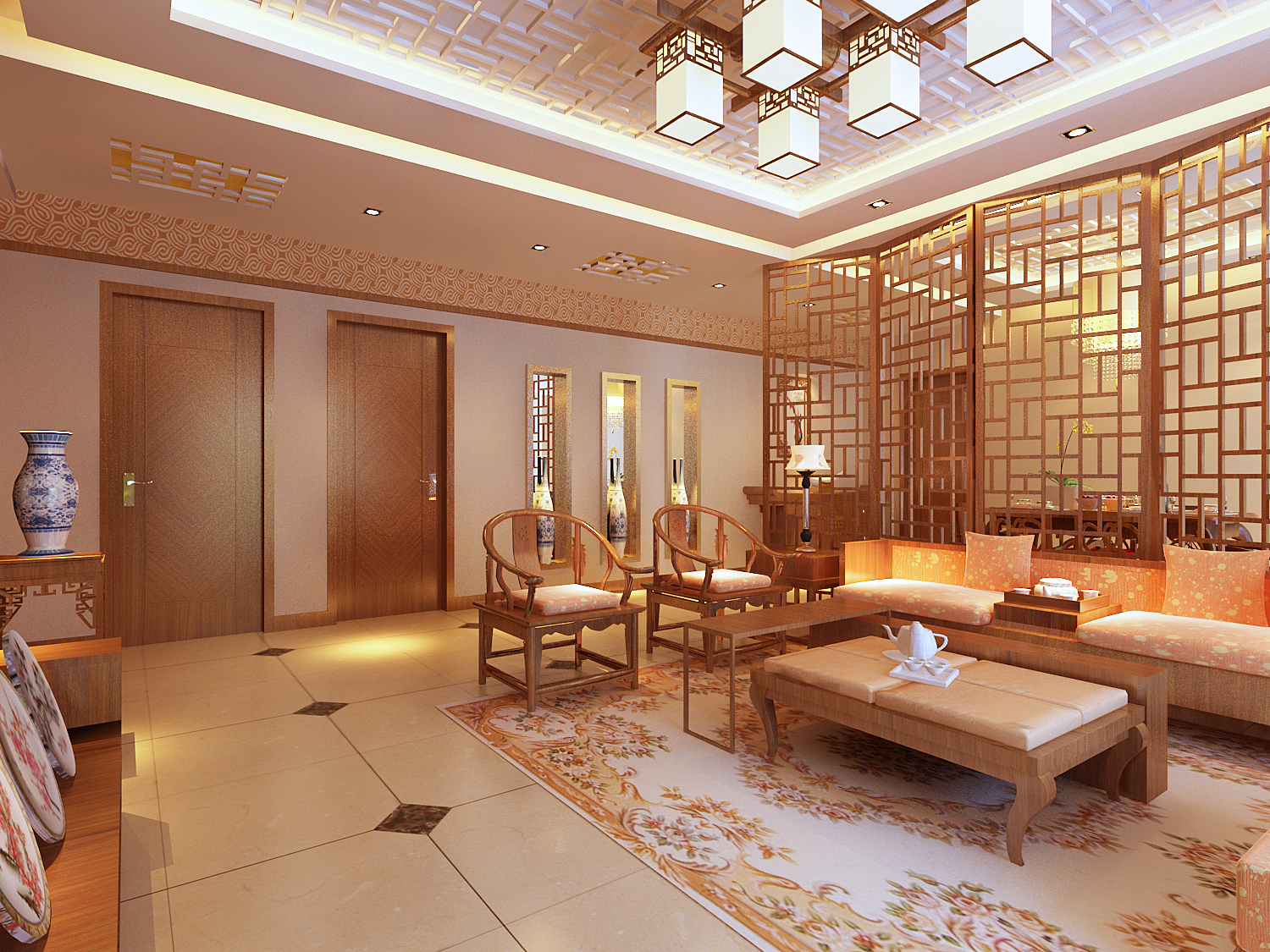 中式 古典 三居 装饰 客厅图片来自南京实创装饰夏雨荷在古香古韵的中式大家风范的分享