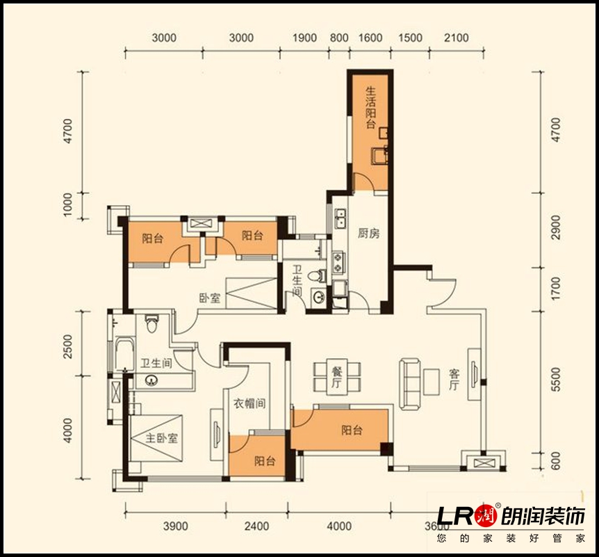 中式 四居 80后 小资 白领 户型图图片来自成都生活家装饰徐洋在新中式-145平米四居室装修设计的分享