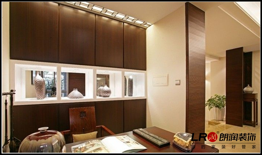 中式 四居 80后 小资 白领 书房图片来自成都生活家装饰徐洋在新中式-145平米四居室装修设计的分享
