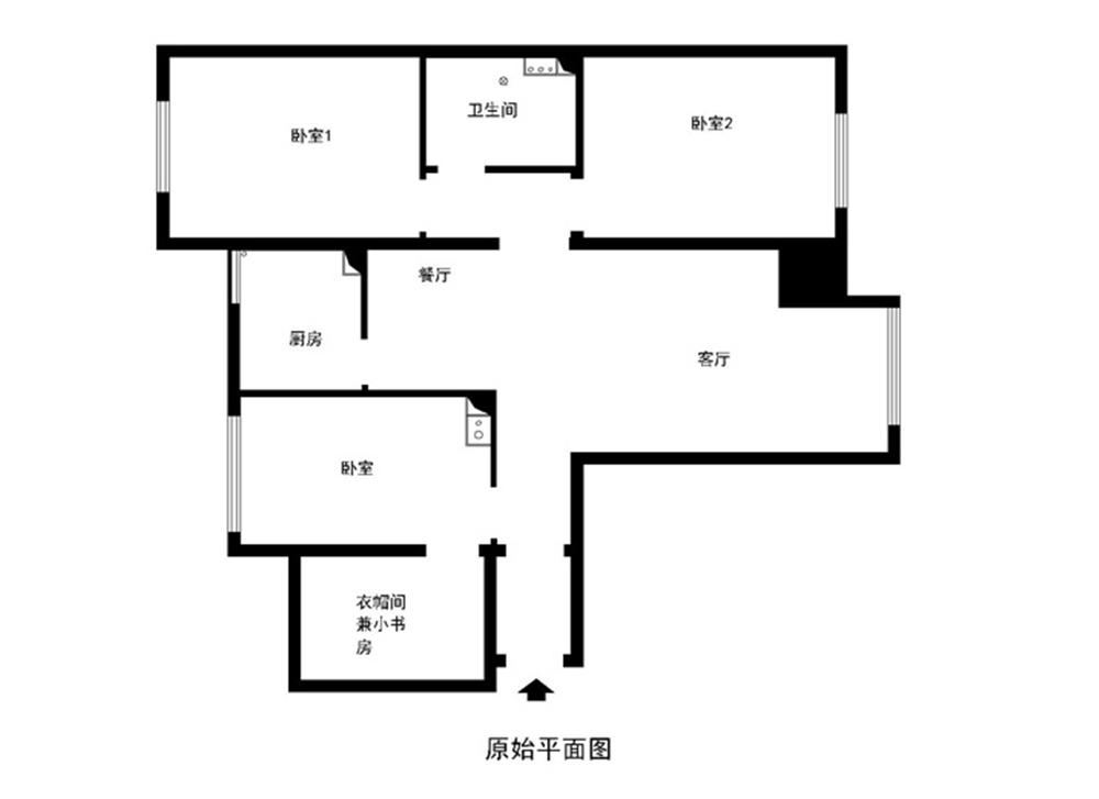 韩式田园 四居室装修 三口之家 小资装修 户型图图片来自上海实创-装修设计效果图在156平米四居室韩式田园风格的分享