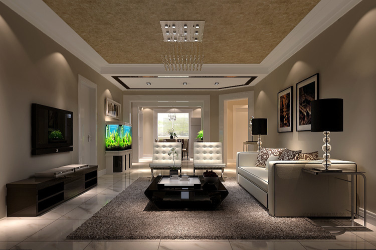现代 公寓 设计案例 效果图 客厅图片来自高度国际设计装饰在恒盛波尔多小镇现代风格设计案例的分享