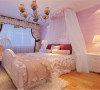 设计理念：整个空间以粉色为主不失浪漫，而是别有一番韵味。床头运用白色纱幔，使得整个卧室看起来温馨浪漫。