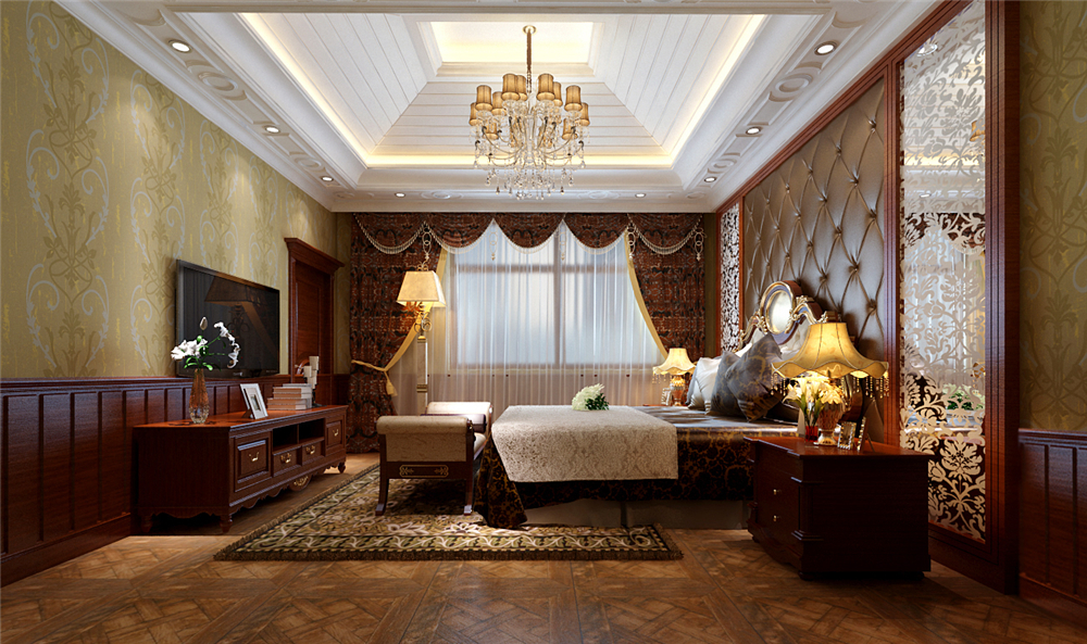 欧式 别墅 收纳 卧室图片来自实创装饰完美家装在欧式豪华复古风铸造奢华高贵的分享
