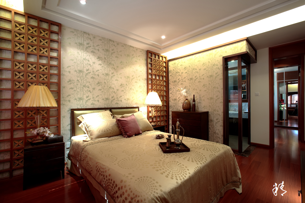 三居室 南城都汇 东南亚 实创装饰 卧室图片来自成都实创装饰在东方时尚优雅格调的分享