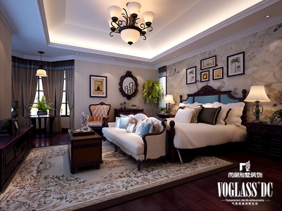 美式 别墅 白领 卧室图片来自北京别墅装修案例在温馨舒适的美式风格的分享
