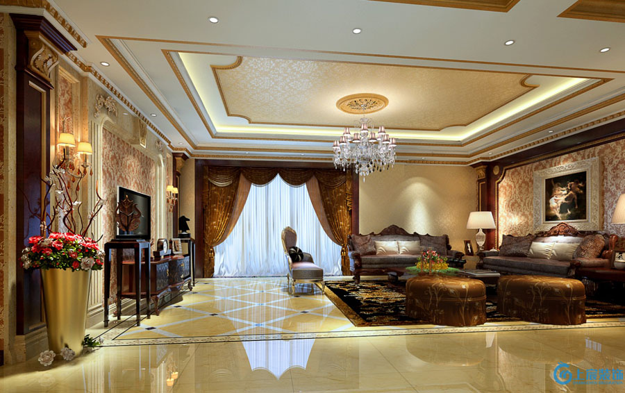 欧式 三居 白领 收纳 80后 小资 客厅图片来自深圳上宸装饰设计在龙华花半里1的分享