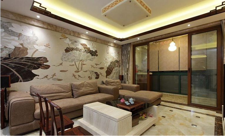 客厅图片来自成都生活家装饰徐洋在中式古典-186平米四居室装修设计的分享