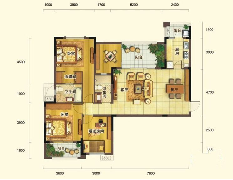 简约 现代 三居 户型图图片来自成都生活家装饰徐洋在现代简约-120平米三居室装修设计的分享