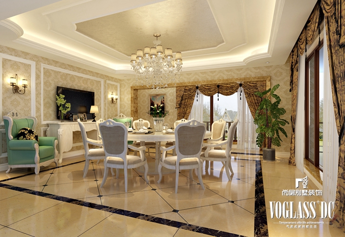 欧式 别墅 白领 尚层装饰 餐厅 餐厅图片来自北京别墅装修案例在将欧式完美融入到生活各个角落的分享