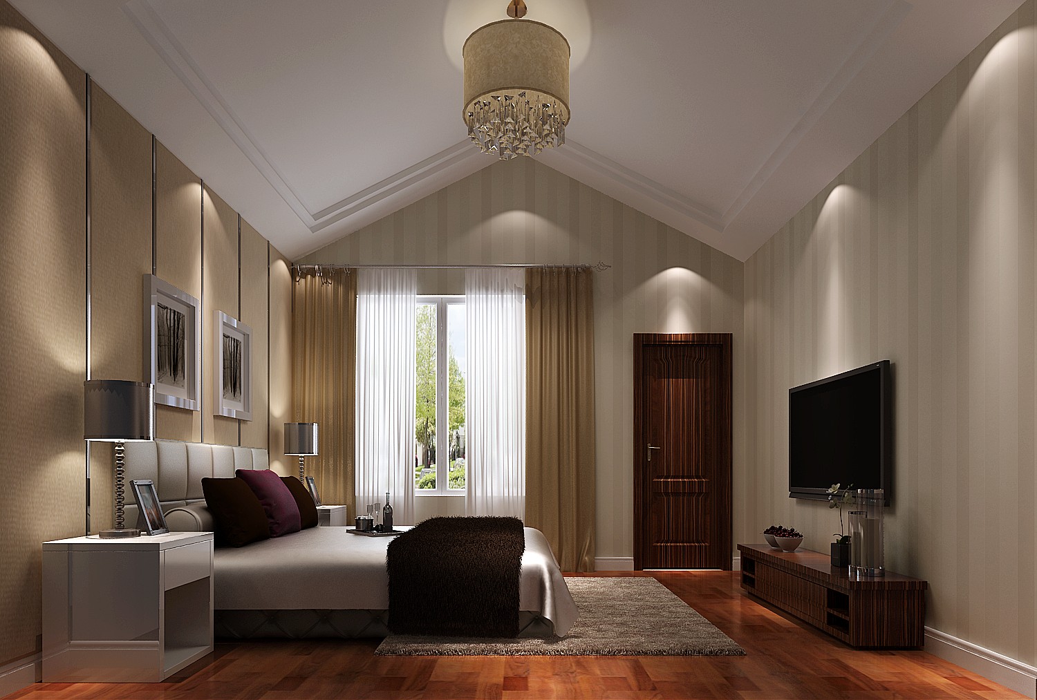 简约 现代 别墅 三居 白领 公寓 高度国际 卧室图片来自北京高度国际装饰设计在孔雀城现代风格的分享