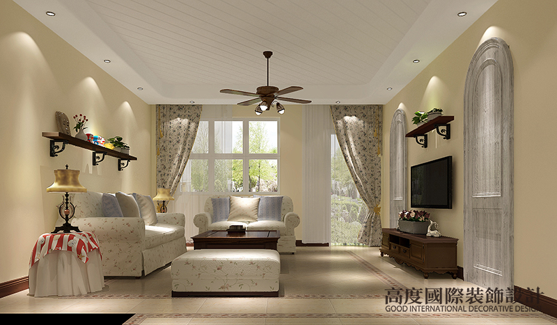 田园 三居 小资 客厅图片来自天津高度国际装饰设计在云锦世家~田园风格的分享