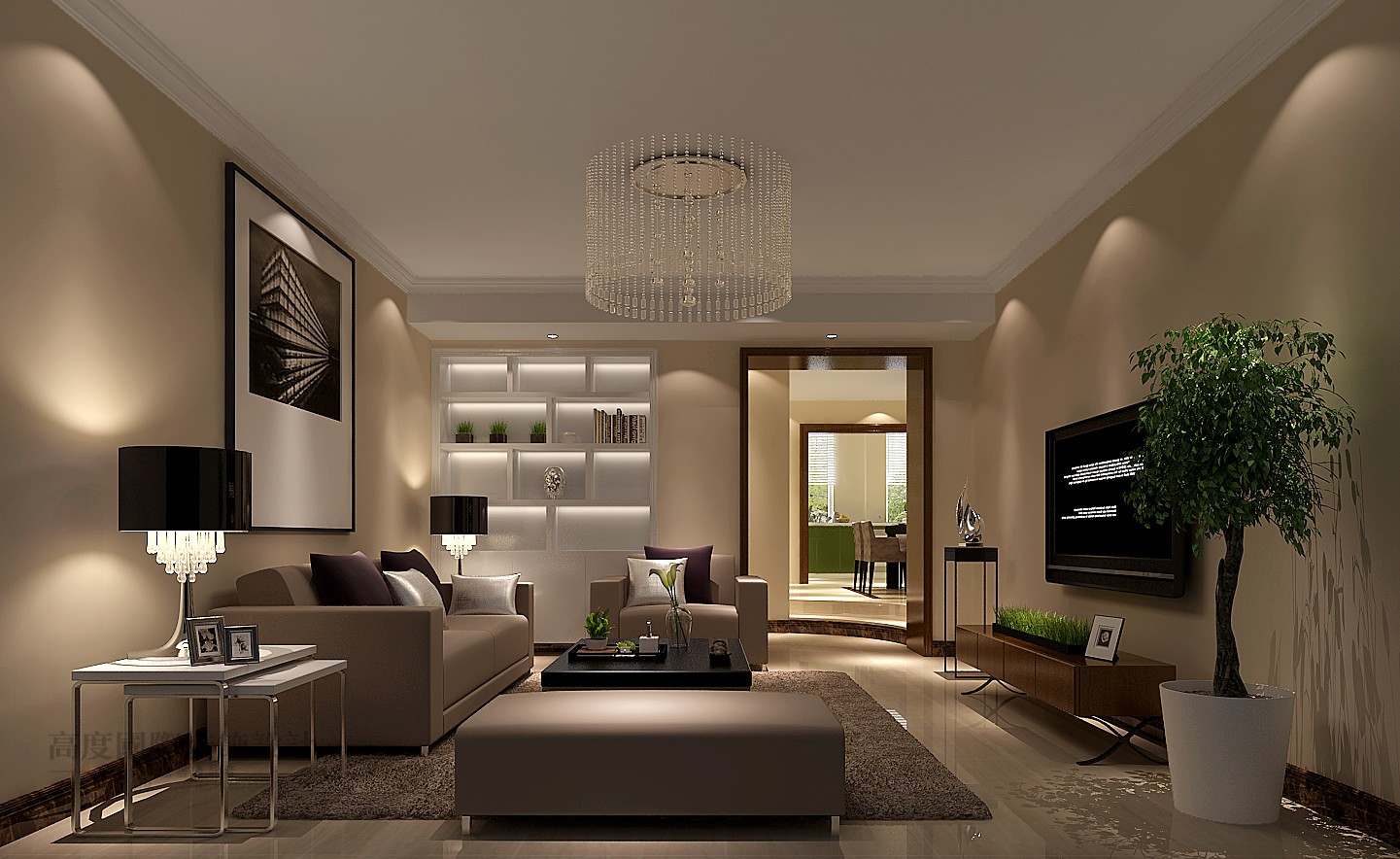 简约 公寓 效果图 设计案例 客厅图片来自高度国际设计装饰在大宁山庄简约风格设计案例的分享