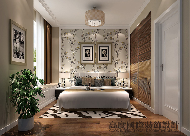 简约 三居 80后 卧室图片来自天津高度国际装饰设计在华润橡树湾的分享