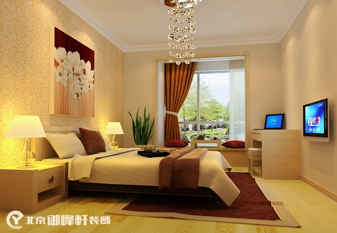 现代 三居 卧室图片来自北京御峰轩装饰唐山分公司在六和轩府 108平 现代简约的分享