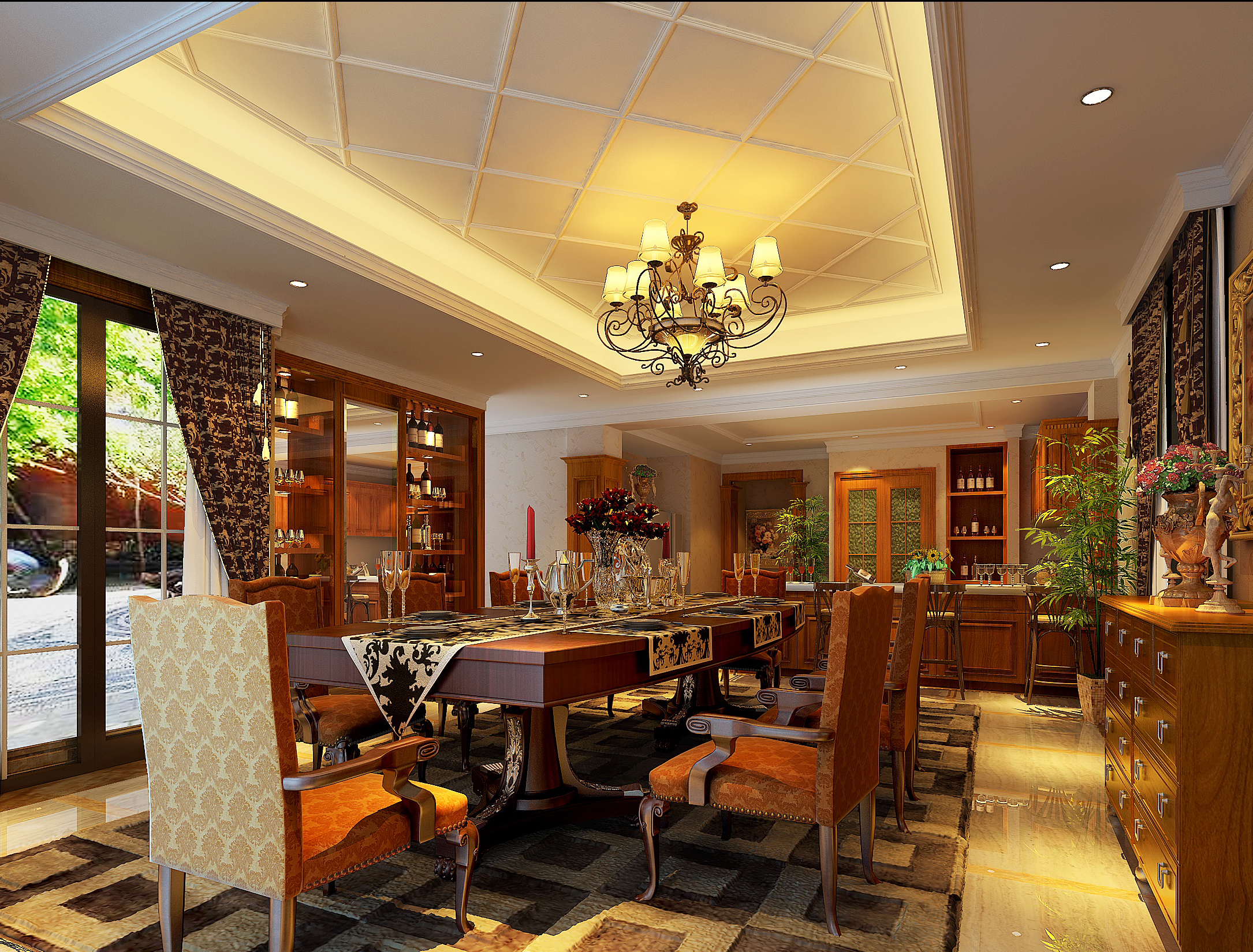 欧式 餐厅图片来自吴少山在金隅花石匠200平跃层欧式古典的分享