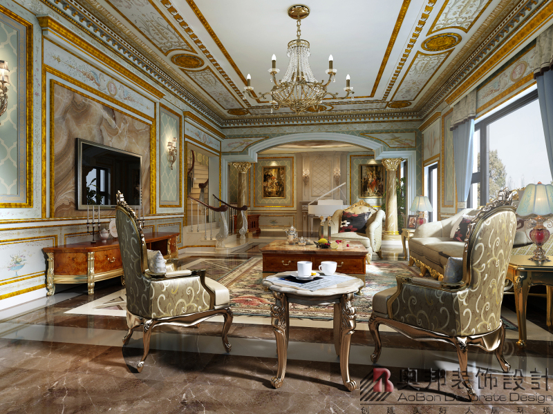 欧式 奢华 别墅 奥邦装饰 新古典 古典 客厅图片来自徐峻在长岛花园别墅法式风格设计的分享