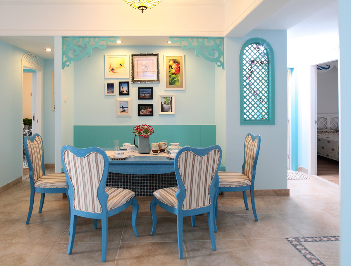 三居 地中海风格 80后 餐厅图片来自实创装饰上海公司在蓝白格调地中海风情的分享
