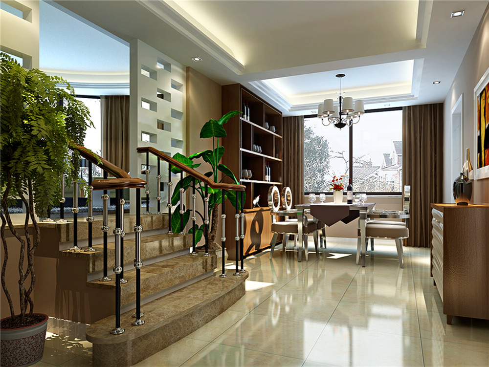 港式风格 三居室装修 收纳 豪华设计 小资装修 餐厅图片来自上海实创-装修设计效果图在120平米独特靓丽港式风格设计的分享