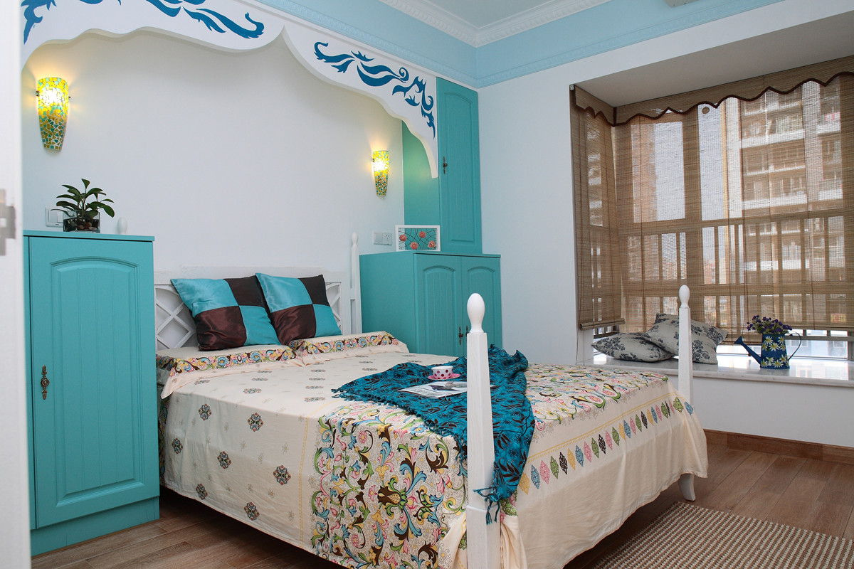 三居 地中海风格 80后 卧室图片来自实创装饰上海公司在蓝白格调地中海风情的分享