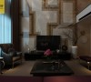 一楼客厅：客厅采用奢华沙发和茶几，独特的沙发背景墙和电视背景墙充分体现出业主与设计师共同追求的奢华文艺感觉。