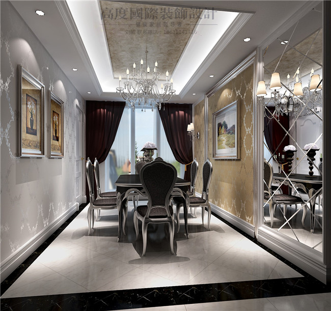 简约 欧式 三居 别墅 餐厅图片来自高度国际装饰设计刘威在冠城名敦道三室两厅180平米的分享